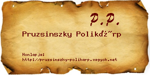 Pruzsinszky Polikárp névjegykártya
